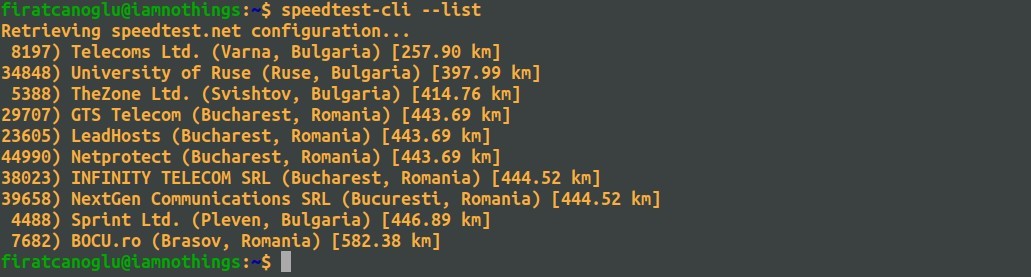 speedtest-cli-List-Speedtest-Servers
